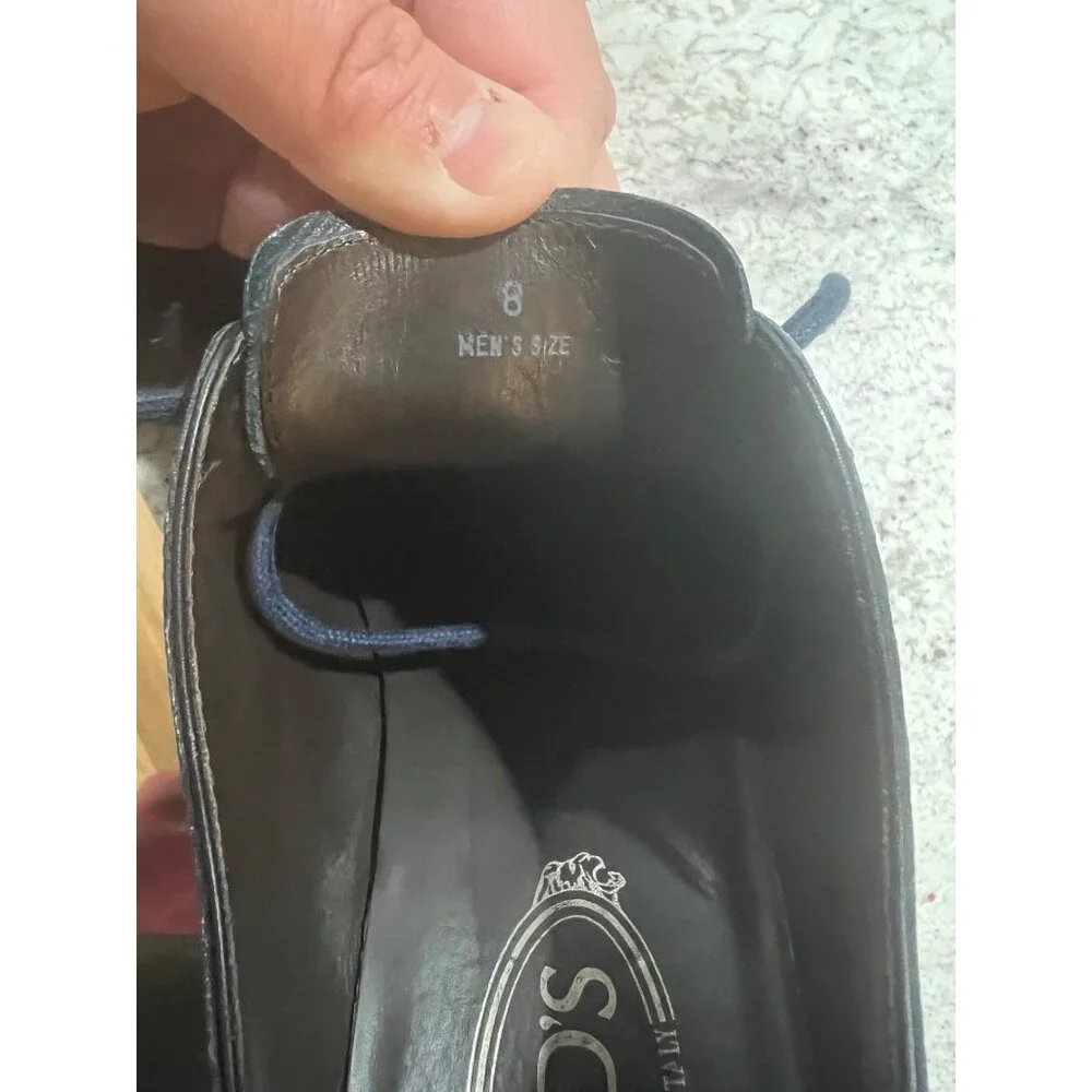 Tods Men’s Blue Leather Oxford Shoes - Size‎ 8